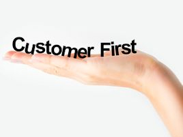 Customer First letters in a hand